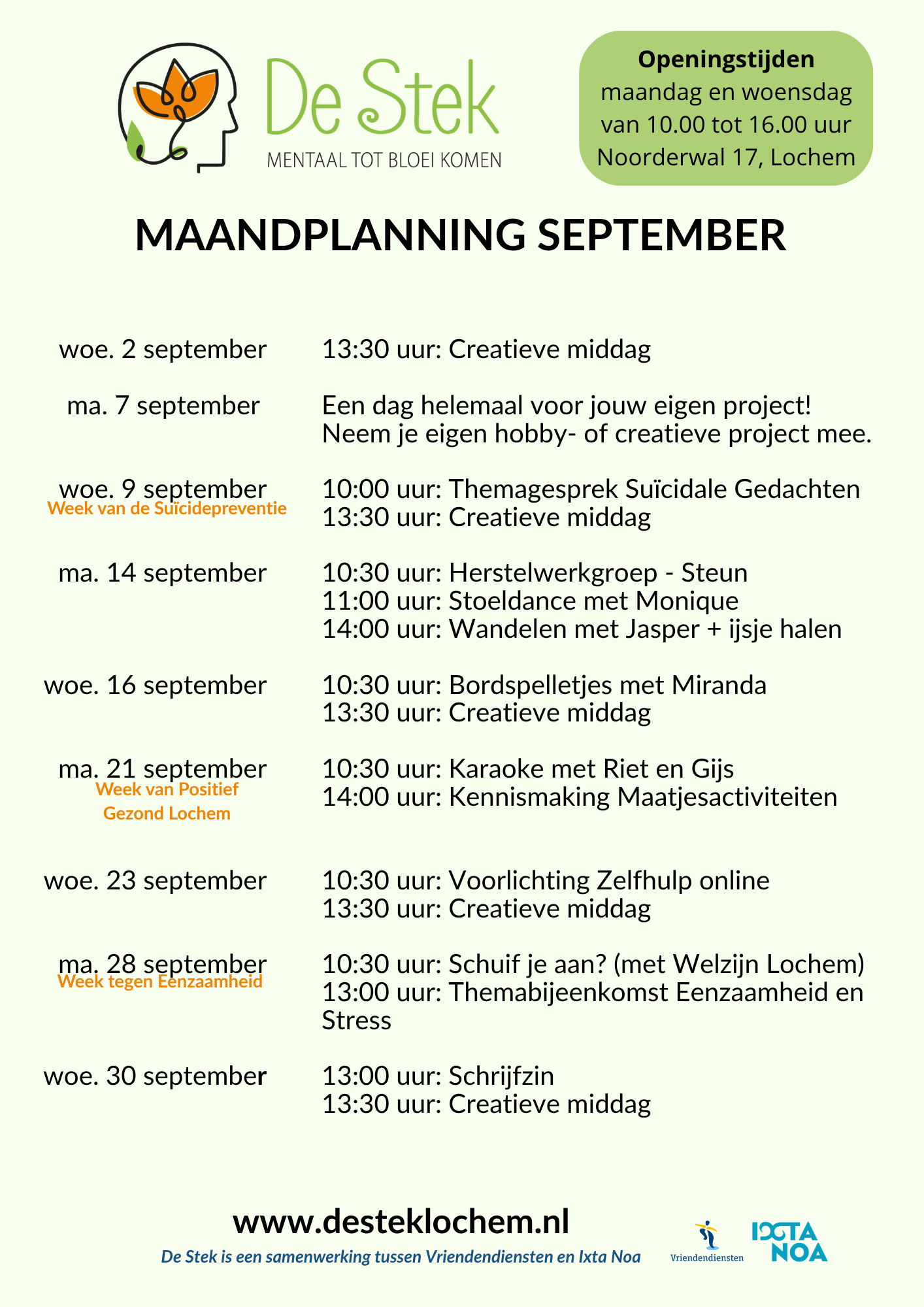Maandplanning juni
