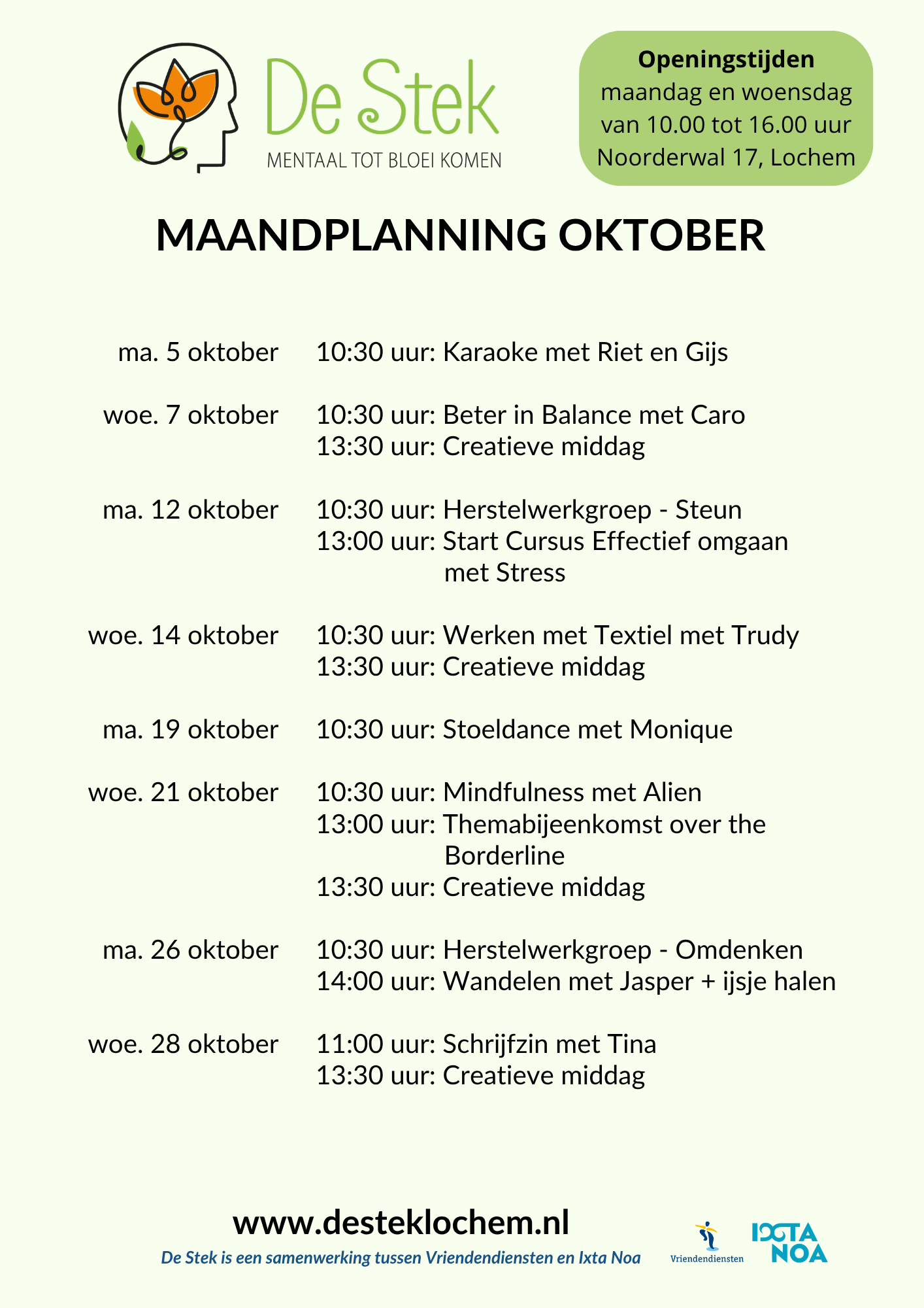 Maandplanning juni